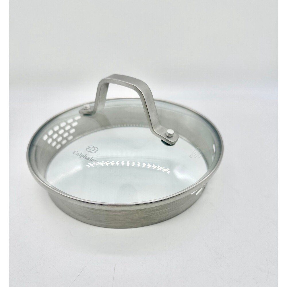 Calphalon 7” Stainless Steel and Glass Replacement Lid Built-in Strainer 0813215